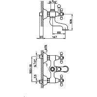 Cisal Arcana Ceramic Смеситель для ванны, без душевого комплекта, цвет: Chrome AC00013021