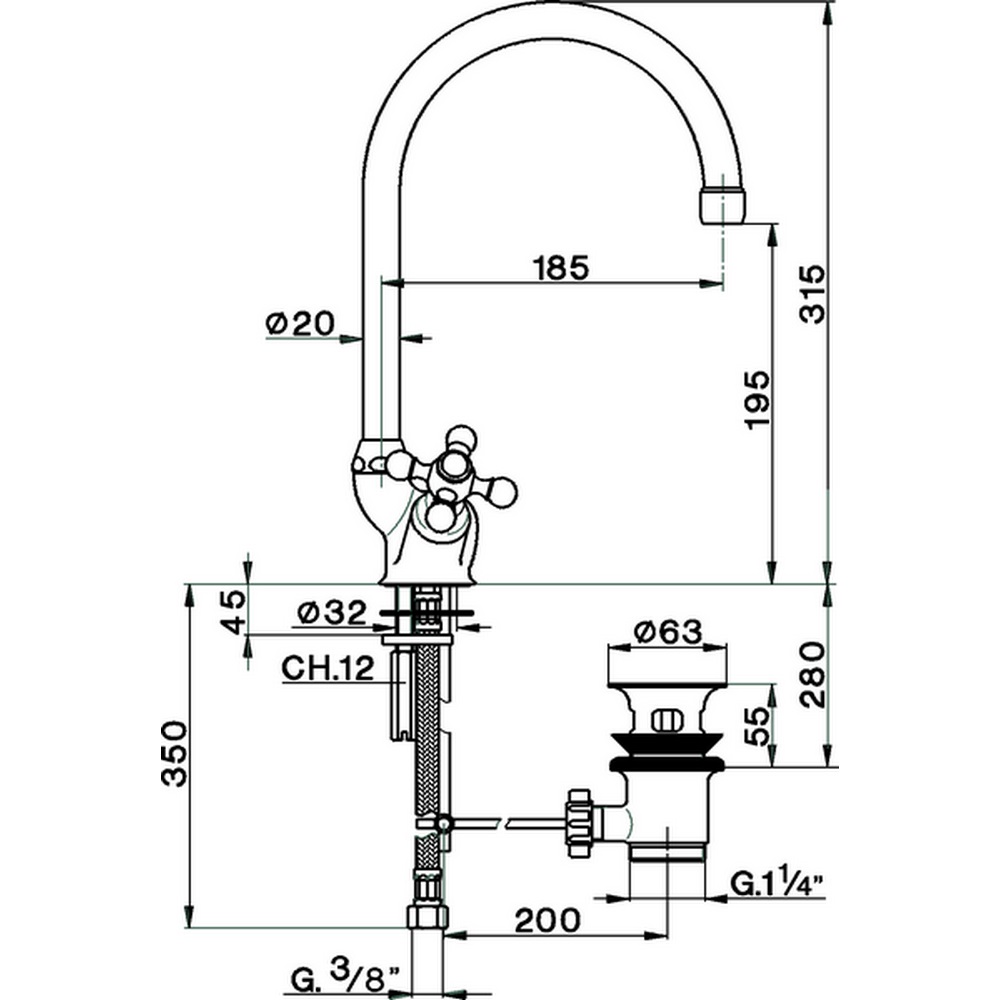 Cisal Arcana Ceramic Смеситель для кухни, цвет: 24K Gold AC00052024