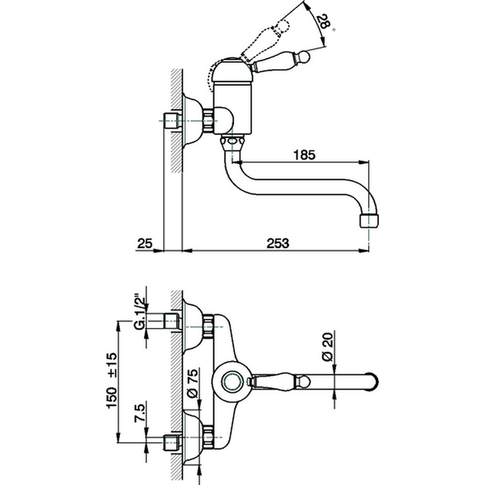 Cisal Arcana Empress Смеситель для кухни наружный, цвет: Chrome EM00040021