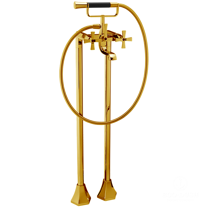 Cisal Cherie Напольный смеситель для ванны двухвентильный, цвет: Gold/Night Black CX0042007C