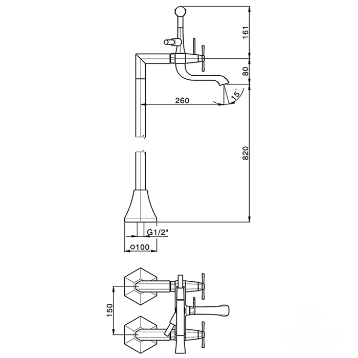 Cisal Cherie Напольный смеситель для ванны двухвентильный, цвет: Gold/Night Black CX0042007C