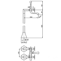 Cisal Cherie Напольный смеситель для ванны двухвентильный, цвет: Gold/Night Black CX0042007C