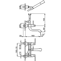 Cisal Cherie Смеситель для ванны двухвентильный, цвет: Rose Gold/Night Black CF0001207E