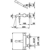 Cisal Cherie Смеситель термостатический настенный для ванны, цвет: Rose Gold/Night Black CED270107E