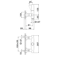 Cisal Vita Смеситель настенный для душа, цвет: Chrome VI00044421