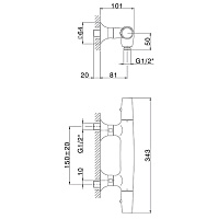 Cisal Vita Cмеситель настенный термостатический для душа, цвет: Chrome VIT0101021