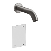 Gessi 316 Trame Смеситель для раковины настенный, излив 20 cм, цвет Steel Brushed 54315#239