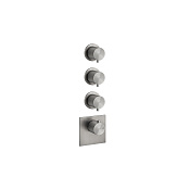 Gessi 316 Bath-Shower Термостат для ванны встраиваемый, 3 потребителя, цвет: steel brushed 54506#239