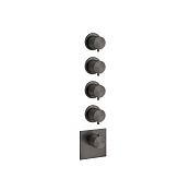 Gessi 316 Bath-Shower Термостат для ванны встраиваемый, 4 потребителя, цвет: black metal brushed PVD 54508#707