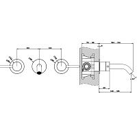 Gessi 316 Flessa Встраиваемый смеситель с изливом 14,6-12,6 cм, цвет: steel brushed 54092#239
