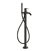 Gessi 316 Bath-Shower Смеситель для ванны напольный, с душем, вн. ч., цвет: black metal brushed PVD 54028#707