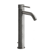 Gessi 316 Intreccio Смеситель высокий для раковины на 1 отв., с клап., цвет: Steel Brushed 54104#239