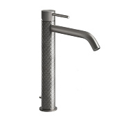 Gessi 316 Intreccio Смеситель высокий для раковины на 1 отв. с клап., цвет: Steel Brushed 54103#239