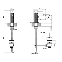 Gessi 316 Cesello Смеситель для биде, однорычажный, с донным клапаном, цвет: steel brushed 54407#239
