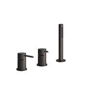 Gessi 316 Bath-Shower Смеситель на борт ванны на 3 отв., с ручн. душем, цвет: brus black metal pvd 54043#707