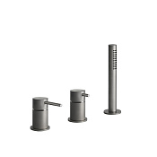 Gessi 316 Bath-Shower Смеситель на борт ванны на 3 отверстия, с ручн. душем, цвет: steel brushed 54043#239