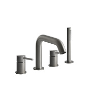 Gessi 316 Bath-Shower Смеситель на борт ванны на 4 отверстия, с ручн. душем, цвет: steel brushed 54037#239