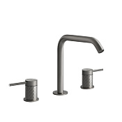 Gessi 316 Intreccio Смеситель для раковины на 3 отв., излив 15,6 cм, цвет: steel brushed 54112#239