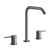 Gessi 316 Intreccio Смеситель для раковины на 3 отв., излив 15,6 cм, цвет: steel brushed 54111#239