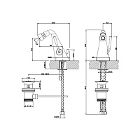 Gessi Cono Смеситель для биде, однорычажный, с донным клапаном, цвет: chrome 45007#031