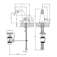 Gessi Cono Смеситель для биде, однорычажный, с донным клапаном, цвет: finox brushed nickel 45007#149