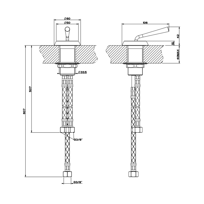 Gessi Cono Смеситель удаленного управления, цвет: Black XL 45010#299