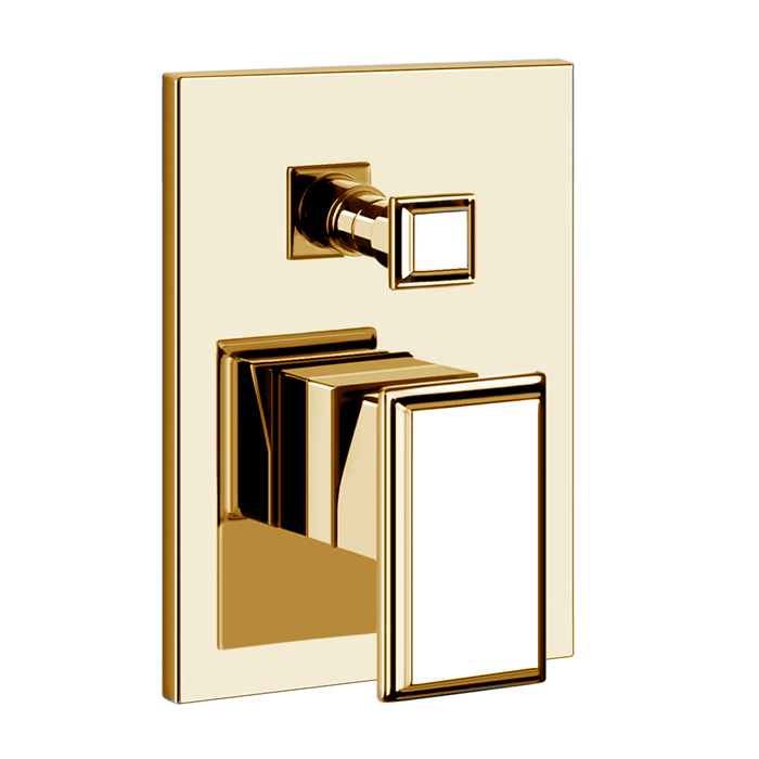 Gessi Eleganza Смеситель для ванны встраиваемый 2 потребителя, внешняя часть, цвет: gold CCP brushed 46079#087