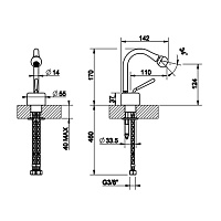 Gessi Goccia Смеситель для биде, однорычажный, без донного клапана, цвет: matte white 33607#279