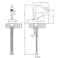 Gessi Goccia Смеситель для биде, однорычажный, без донного клапана, цвет: chrome brushed 33607#147
