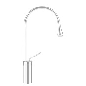 Gessi Goccia Смеситель для раковины на 1 отверстие, излив 17,4 cм, R=90, цвет белый 33805#279