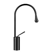 Gessi Goccia Смеситель для раковины на 1 отверстие, излив 17,4 cм, R=90, цвет черный 33604#299