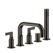 Gessi Inciso Смеситель на борт ванны на 5 отверстий, с ручн. душем, цвет: matte black 58040#299