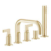 Gessi Inciso Смеситель на борт ванны на 5 отверстий, с ручн. душем, цвет: gold PVD 58040#246