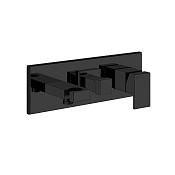 Gessi Rettangolo Смеситель для ванны встраиваемый, 2 потребителя, лейка, цвет: matte black 44910#299