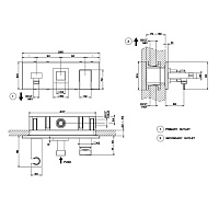 Gessi Rettangolo Смеситель для ванны встраиваемый, 2 потребителя, лейка, цвет: matte black 44910#299