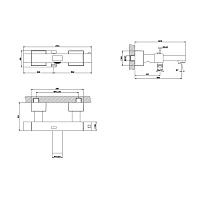 Gessi Rettangolo Термостат для ванны на 2 потребителя, излив 18,8 см, цвет: matte black 20111#299