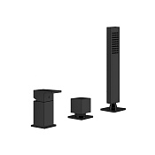 Gessi Rettangolo Смеситель на борт ванны на 3 отверстия, с ручн. душем, цвет: matte black 20043#299