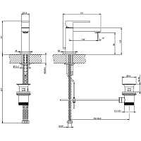 Gessi Rettangolo Смеситель для раковины, цвет черный 20001#299