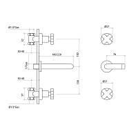 Bongio Alcor Смеситель для раковины, излив 22 см, цвет хром 42538/2ACR