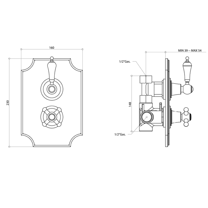 Bongio Capri Смеситель термостатический для душа, цвет хром 17544CR00