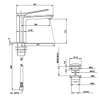 Bongio Gio Смеситель для раковины на 1 отв., излив 12,6 см, цвет хром 80721CRPR