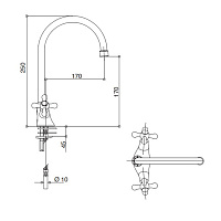 Bongio Kitchen Кухонный смеситель с поворотным изливом, цвет хром 15580CR00