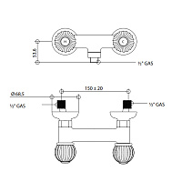 Bongio Rivoli Смеситель для душа, цвет золото/хрусталь 05523OR00