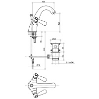 Bongio Mille Nuits Смеситель для раковины, цвет золото/черный фарфор 22521OR00