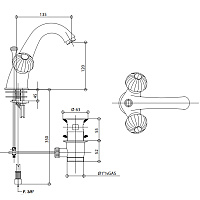 Bongio Radiant Смеситель для раковины, цвет золото 02521OR00