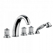 Bongio Impero Смеситель на борт ванны, цвет хром/Blue and Red Swarovski 65531CR0D