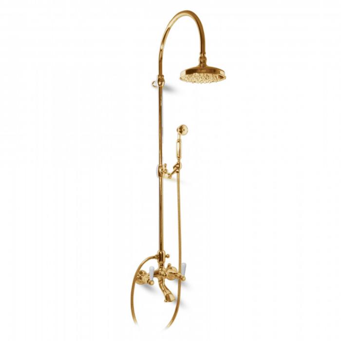 Bongio Oxford Lux Смеситель для ванны, цвет золото/белый фарфор 19536ORDL