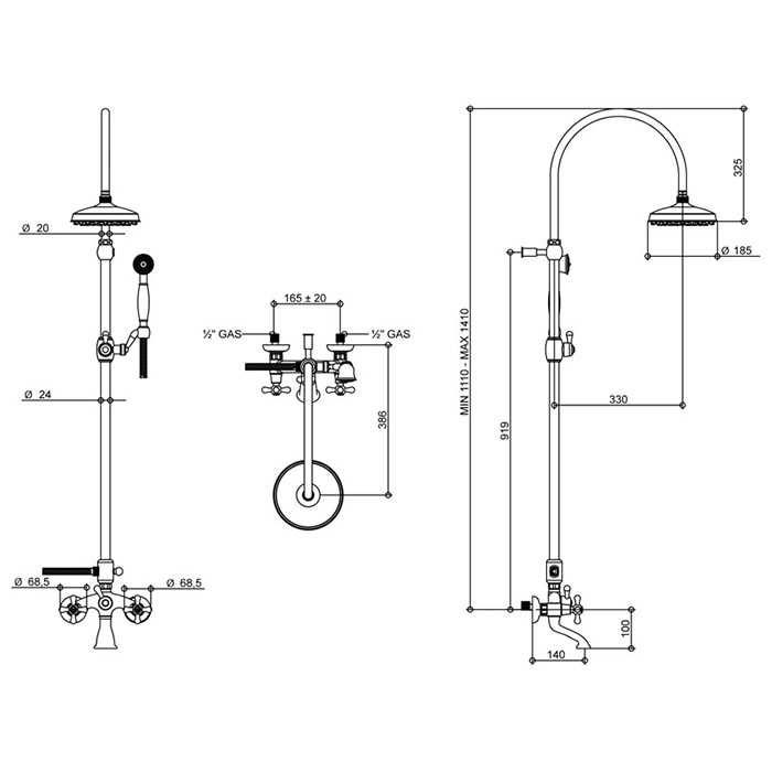 Bongio Axel Смеситель для ванны, цвет хром 15536CR0D