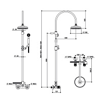 Bongio Impero Смеситель для душа, цвет золото/Swarovski 06537OR0D