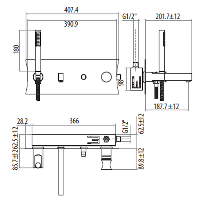 Gattoni Intersezione Cмеситель втроенный для ванны, цвет: хром 4705/47C0cr